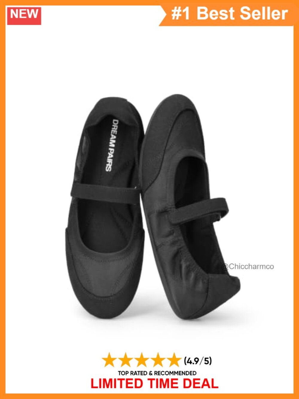 Women's Mary Jane Ballet Flats Memory Foam Buckle Casual Shoes